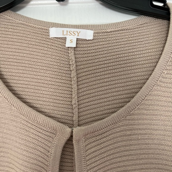 Tan Ribbed Open Cardigan - Picture 2 of 5